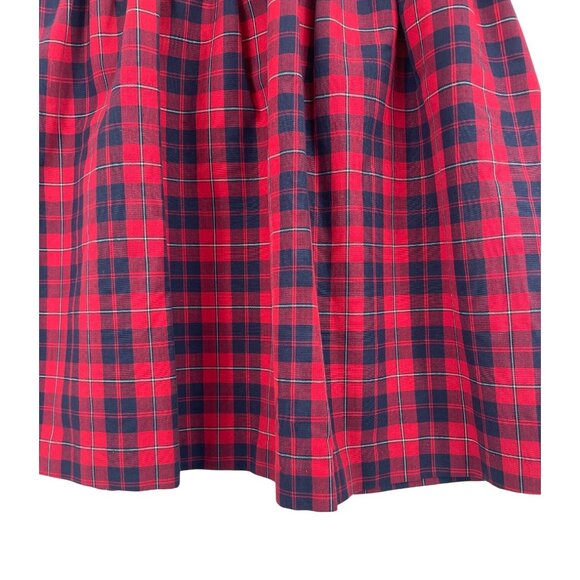 Vintage Sears Girls Plaid Smocked Dress w/Peter Pan Collar & Puff Sleeves Size 5 - Picture 6 of 8